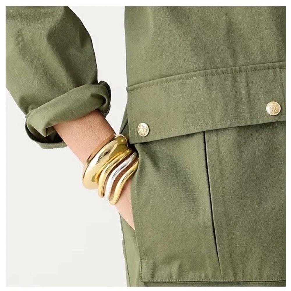 NWT J. Crew Heritage Barn Jacket Green Waxed Canvas Twill Womens S Chore Coat - Picture 9 of 16